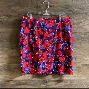 Red and Purple Floral Skirt